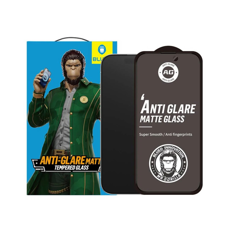 Blueo Anti-glare Matte Anti-Static Full Glass Screen Protector - iPhone 16/15 - اكسسوار